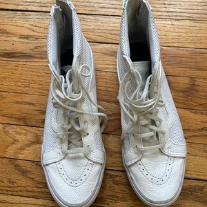 Leather vans authentic high tops